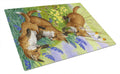 Fox Cubs Cutting Board Tempered Glass Kitchen Cutting Surface, Heat Resistant Chopping, Non-Slip Feet, Food Prep & Serving