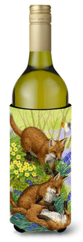 Fox Cubs Wine Bottle Hugger Gift Sleeve for Standard 750 ml Bottles, Insulated Reusable Also Fits Mini Shot & Pint Bottles