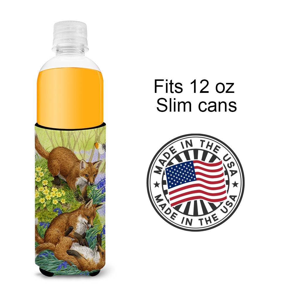 Fox Cubs Slim Can Hugger , Insulated Foam Hugger for 12 oz Slim Cans, Beer Bottles & Water Bottles, Printed in USA