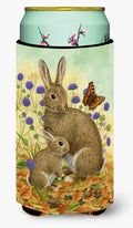 Rabbit & Baby Tall Boy Hugger Can Cooler Sleeve Machine Washable Drink Collapsible Insulator Beverage Insulated Holder