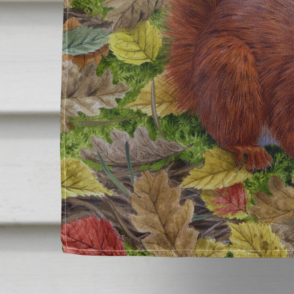 Red Squirrels House Flag 28x40 Porch Sleeve Pole Decorative Outside Yard Banner Artwork Wall Hanging, Polyester