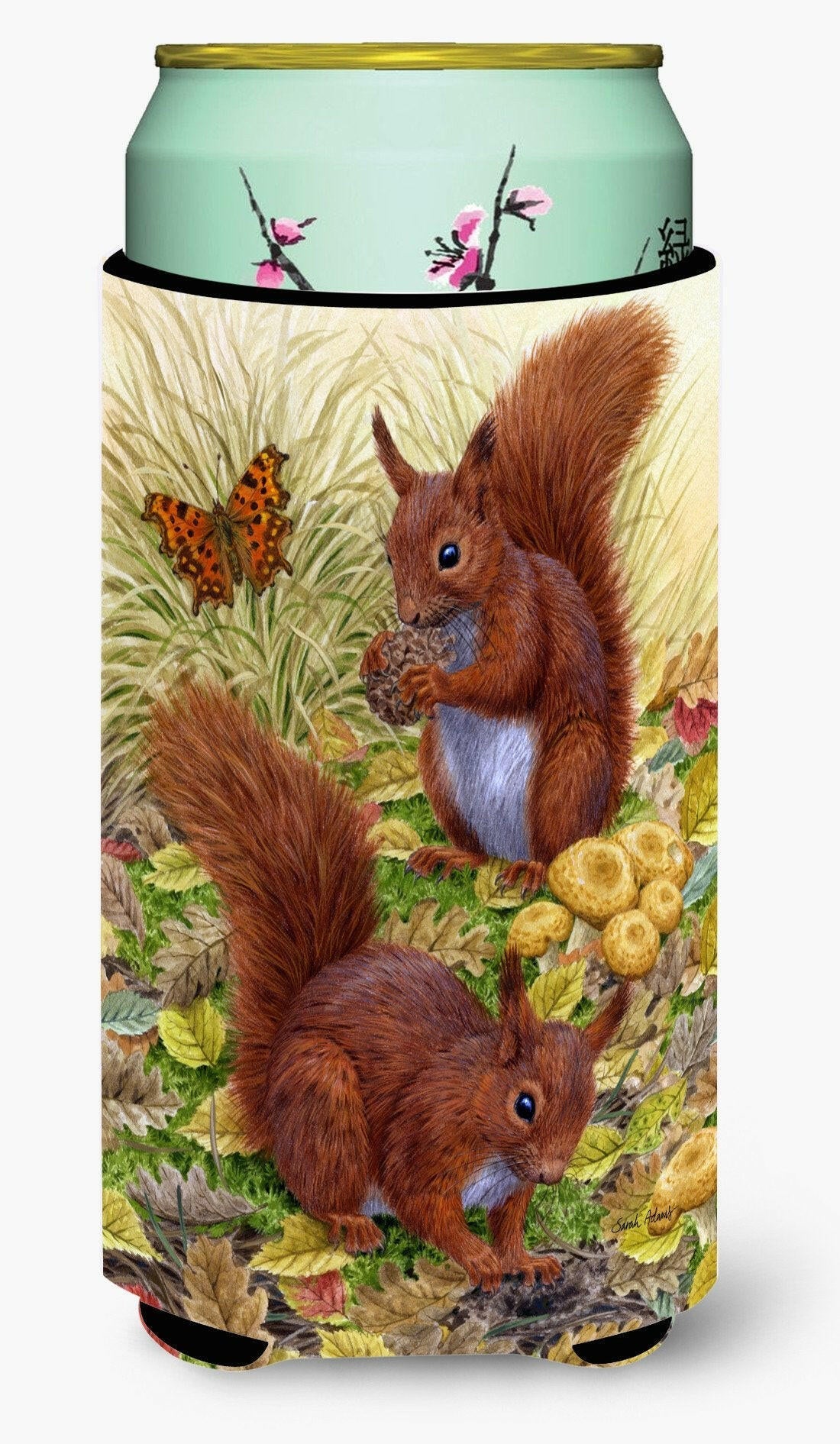 Red Squirrels Tall Boy Hugger Can Cooler Sleeve Machine Washable Drink Collapsible Insulator Beverage Insulated Holder