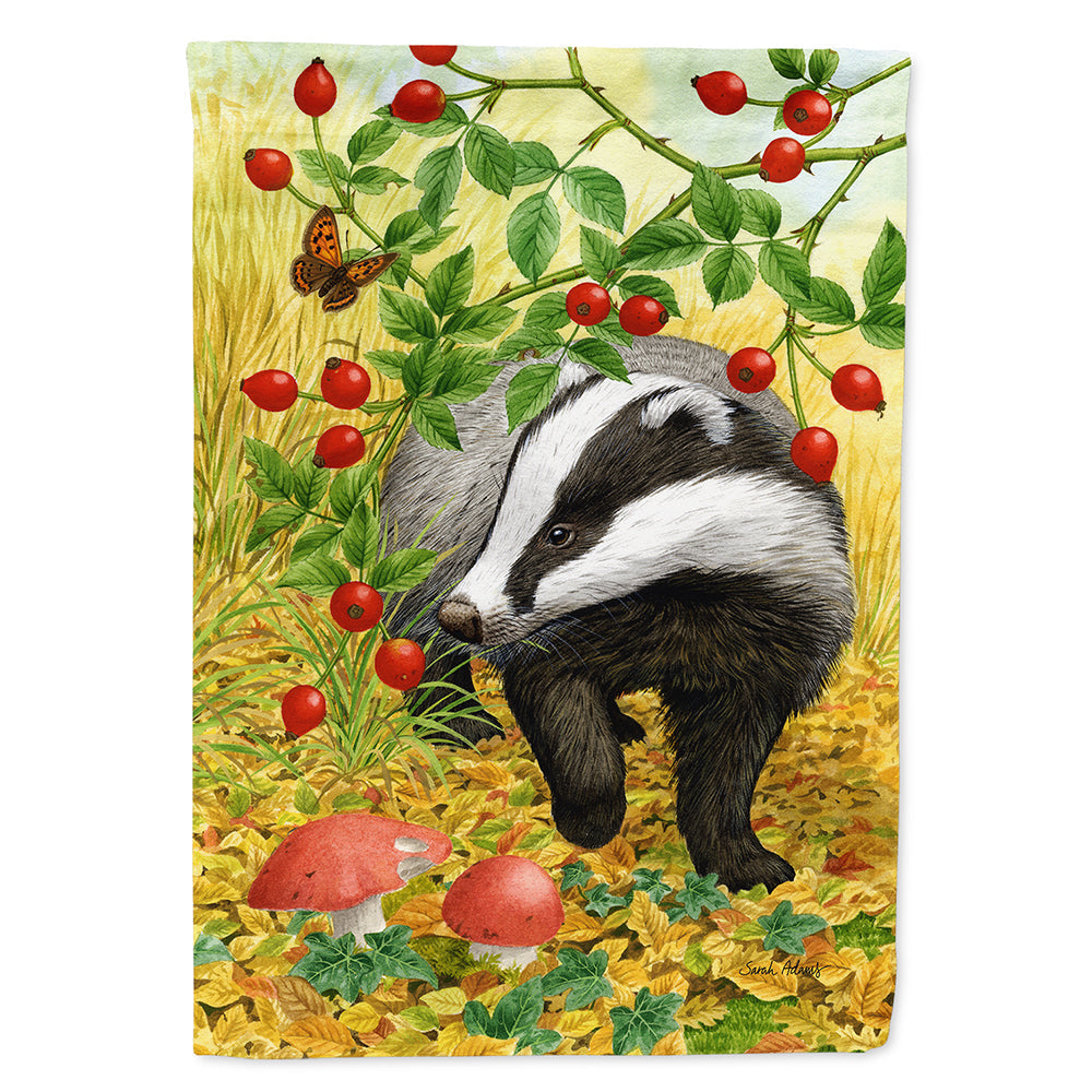Badger House Flag 28x40 Porch Sleeve Pole Decorative Outside Yard Banner Artwork Wall Hanging, Polyester
