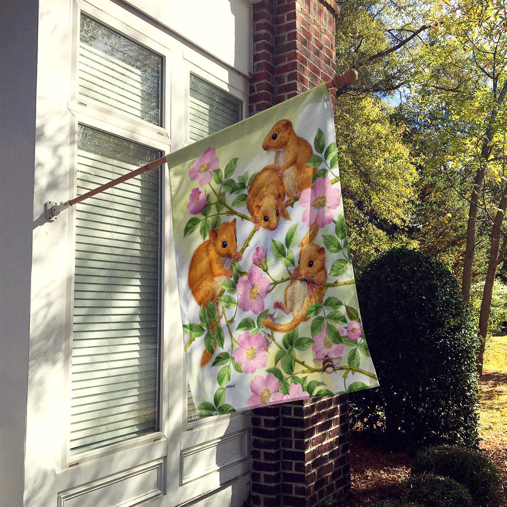 Dormice Dormouse House Flag 28x40 Porch Sleeve Pole Decorative Outside Yard Banner Artwork Wall Hanging, Polyester