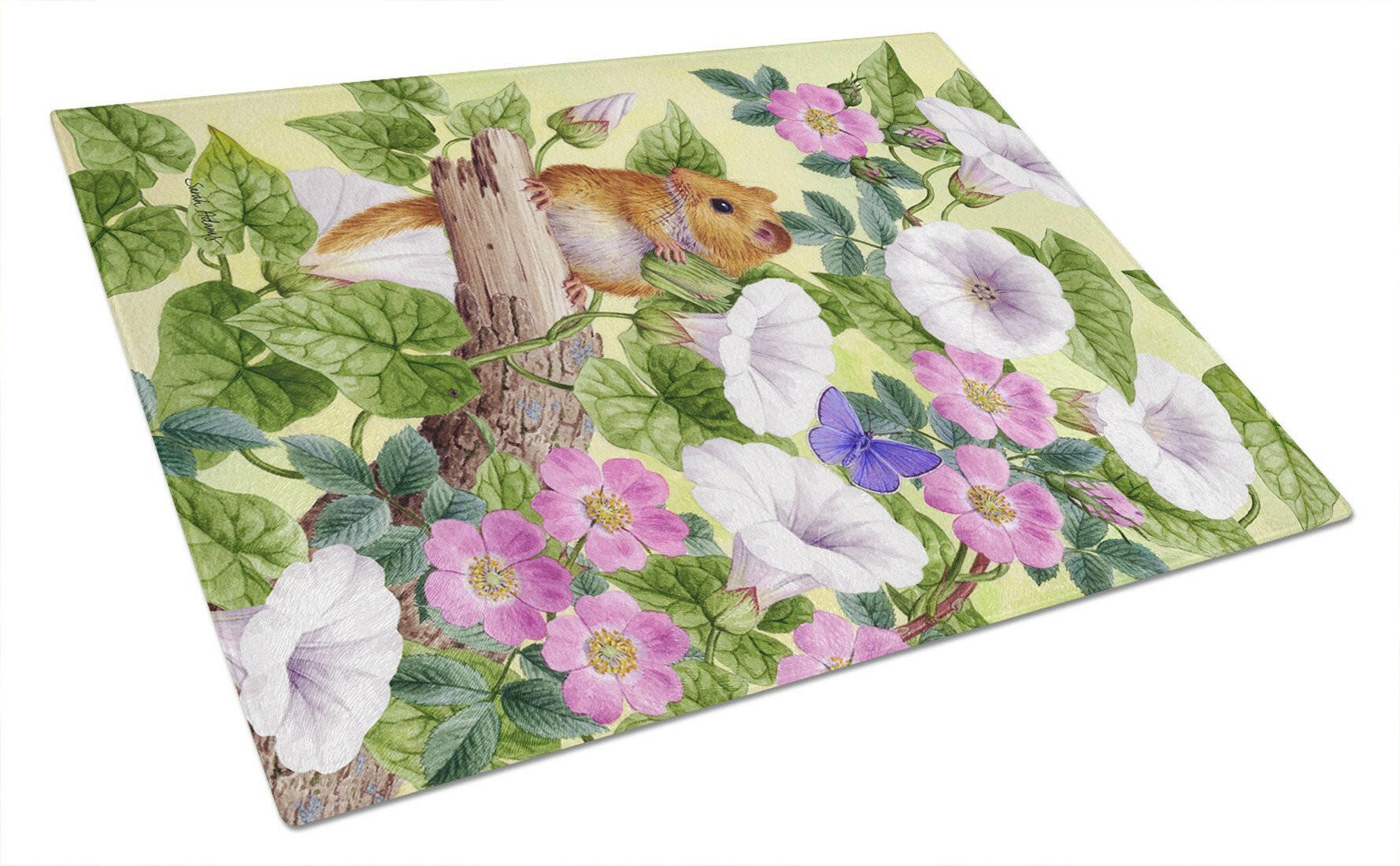 Dormouse Cutting Board Tempered Glass Kitchen Cutting Surface, Heat Resistant Chopping, Non-Slip Feet, Food Prep & Serving