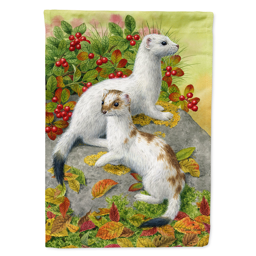 Ermine Stoat Short-tailed Weasel House Flag 28x40 Porch Sleeve Pole Decorative Outside Yard Banner Artwork Wall Hanging, Polyester