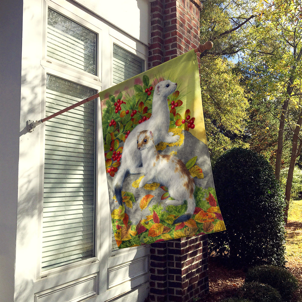 Ermine Stoat Short-tailed Weasel House Flag 28x40 Porch Sleeve Pole Decorative Outside Yard Banner Artwork Wall Hanging, Polyester