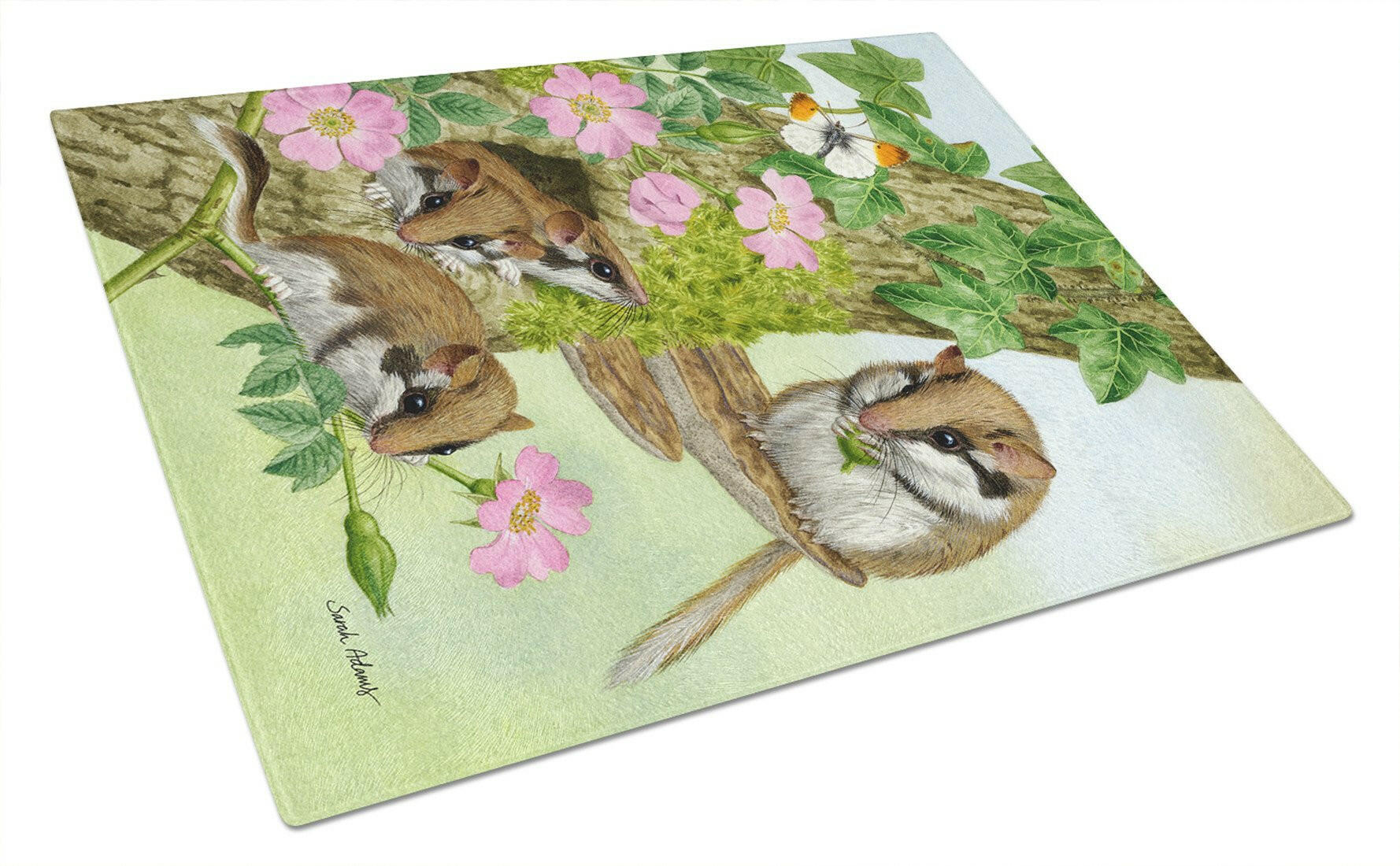 Dormice Dormouse Cutting Board Tempered Glass Kitchen Cutting Surface, Heat Resistant Chopping, Non-Slip Feet, Food Prep & Serving
