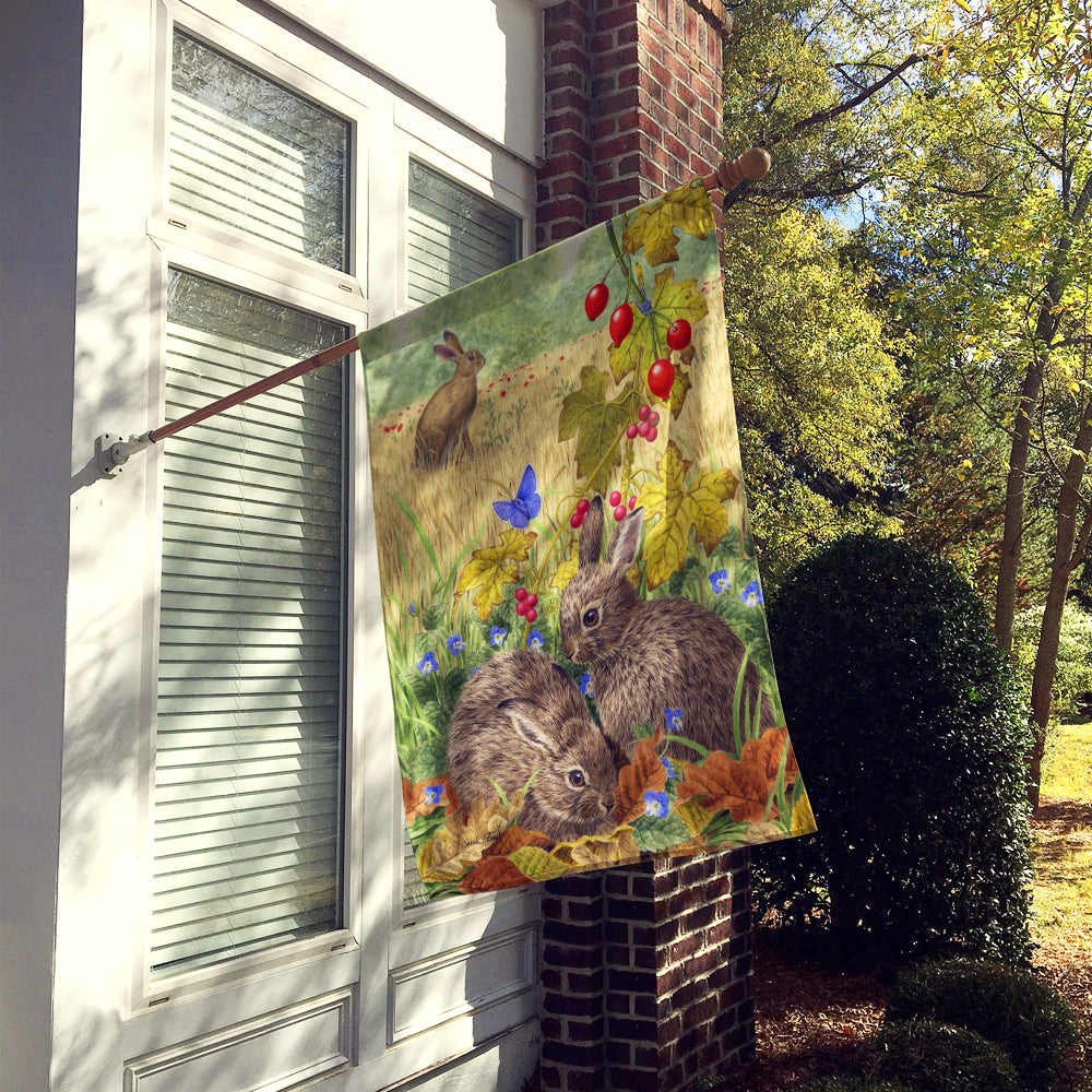 Leverets and Rabbit House Flag 28x40 Porch Sleeve Pole Decorative Outside Yard Banner Artwork Wall Hanging, Polyester