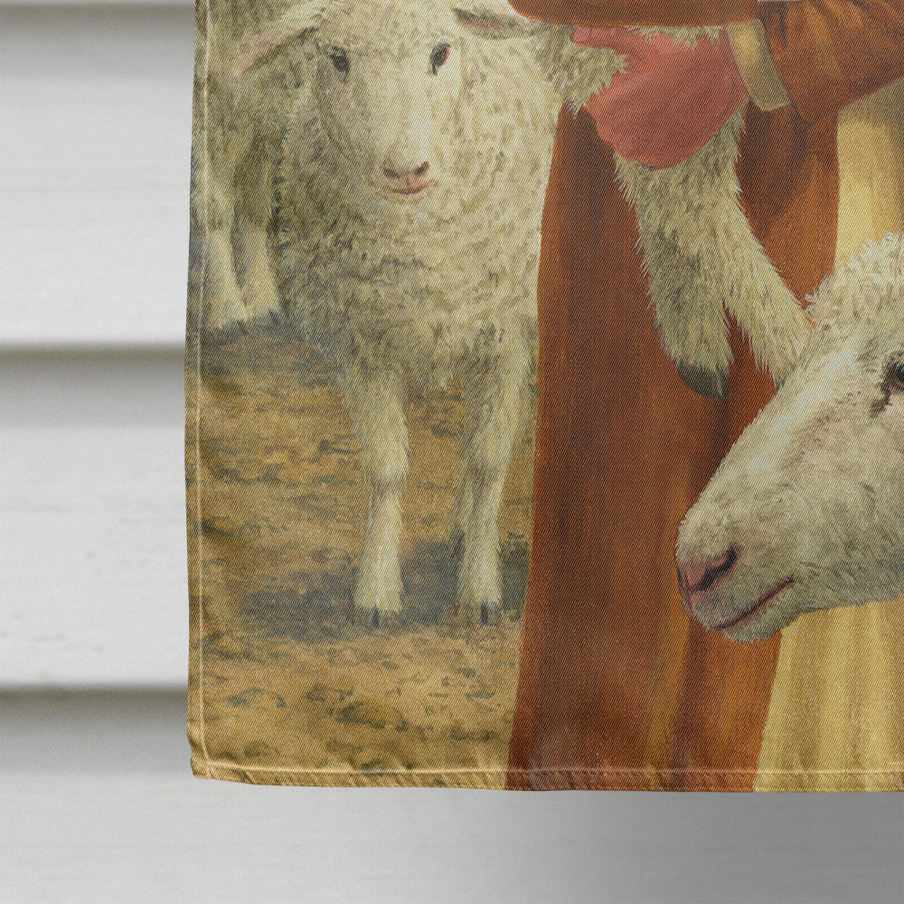 Shepherd and his sheep House Flag 28x40 Porch Sleeve Pole Decorative Outside Yard Banner Artwork Wall Hanging, Polyester