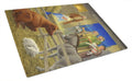 Nativity Scene Cutting Board Tempered Glass Kitchen Cutting Surface, Heat Resistant Chopping, Non-Slip Feet, Food Prep & Serving