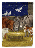 Nativity Scene with just animals House Flag 28x40 Porch Sleeve Pole Decorative Outside Yard Banner Artwork Wall Hanging, Polyester