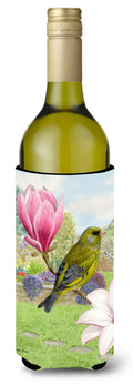 European Greenfinch Wine Bottle Hugger Gift Sleeve for Standard 750 ml Bottles, Insulated Reusable Also Fits Mini Shot & Pint Bottles