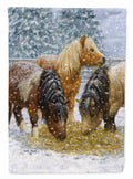 Shetland Ponies House Flag 28x40 Porch Sleeve Pole Decorative Outside Yard Banner Artwork Wall Hanging, Polyester