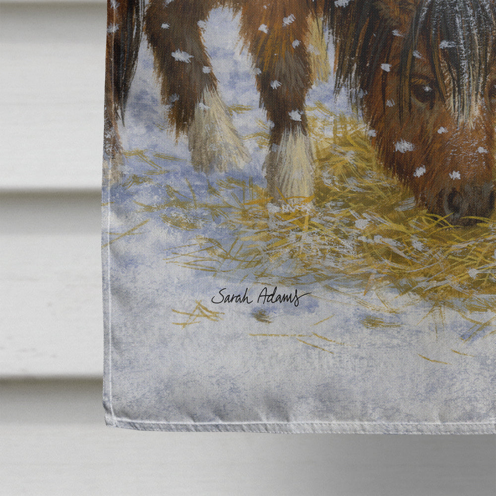 Shetland Ponies House Flag 28x40 Porch Sleeve Pole Decorative Outside Yard Banner Artwork Wall Hanging, Polyester