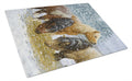 Shetland Ponies Cutting Board Tempered Glass Kitchen Cutting Surface, Heat Resistant Chopping, Non-Slip Feet, Food Prep & Serving