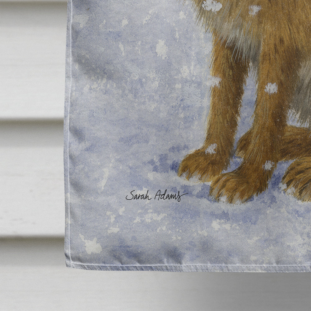 Rabbit Hare & Rosehips House Flag 28x40 Porch Sleeve Pole Decorative Outside Yard Banner Artwork Wall Hanging, Polyester