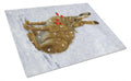 Rabbit Hare & Rosehips Cutting Board Tempered Glass Kitchen Cutting Surface, Heat Resistant Chopping, Non-Slip Feet, Food Prep & Serving