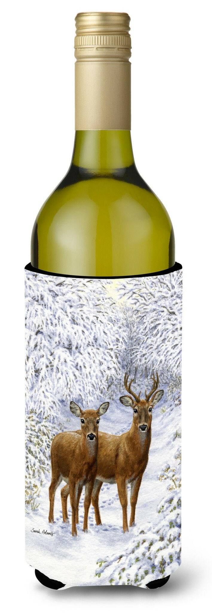 Two Deer Wine Bottle Hugger Gift Sleeve for Standard 750 ml Bottles, Insulated Reusable Also Fits Mini Shot & Pint Bottles