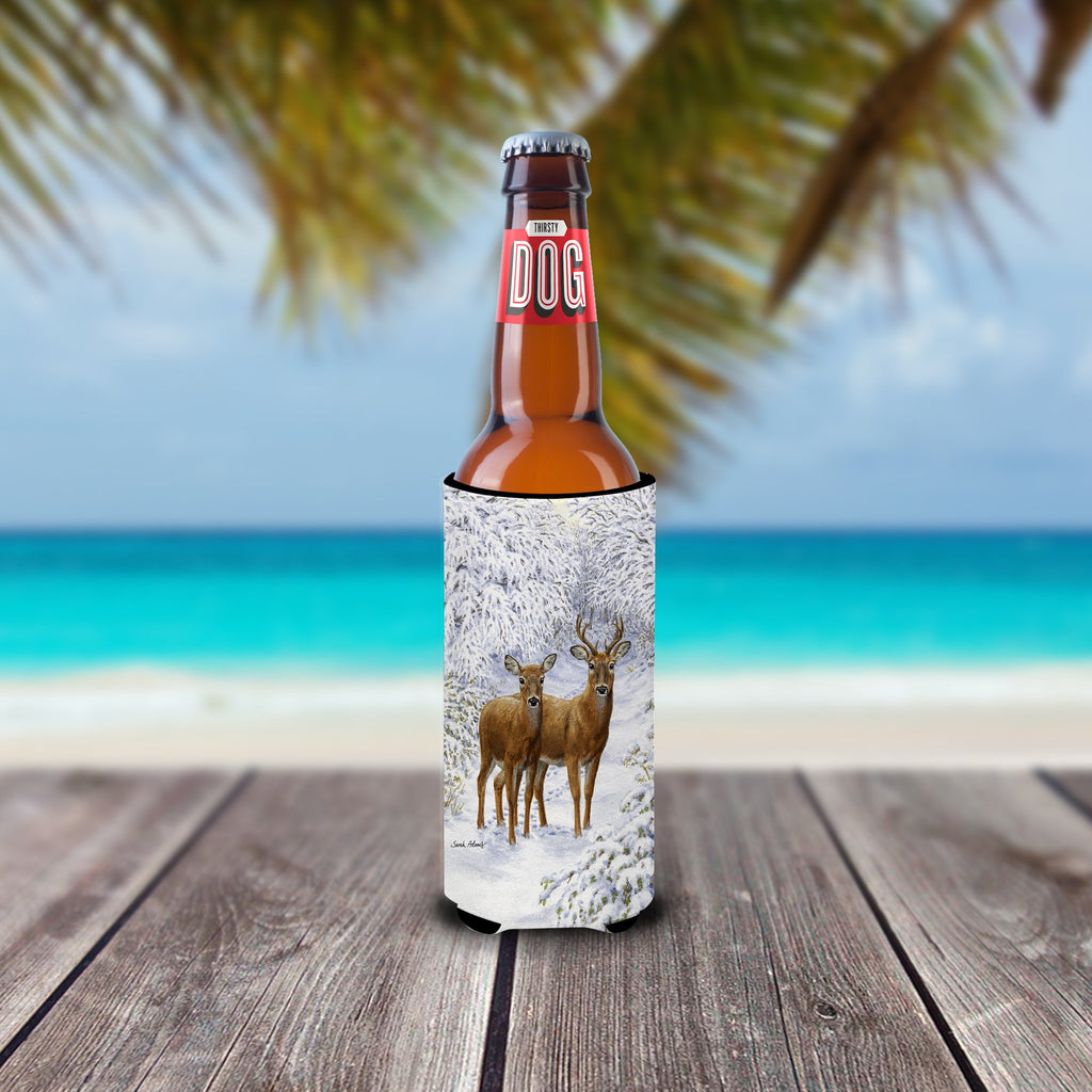 Two Deer Slim Can Hugger , Insulated Foam Hugger for 12 oz Slim Cans, Beer Bottles & Water Bottles, Printed in USA