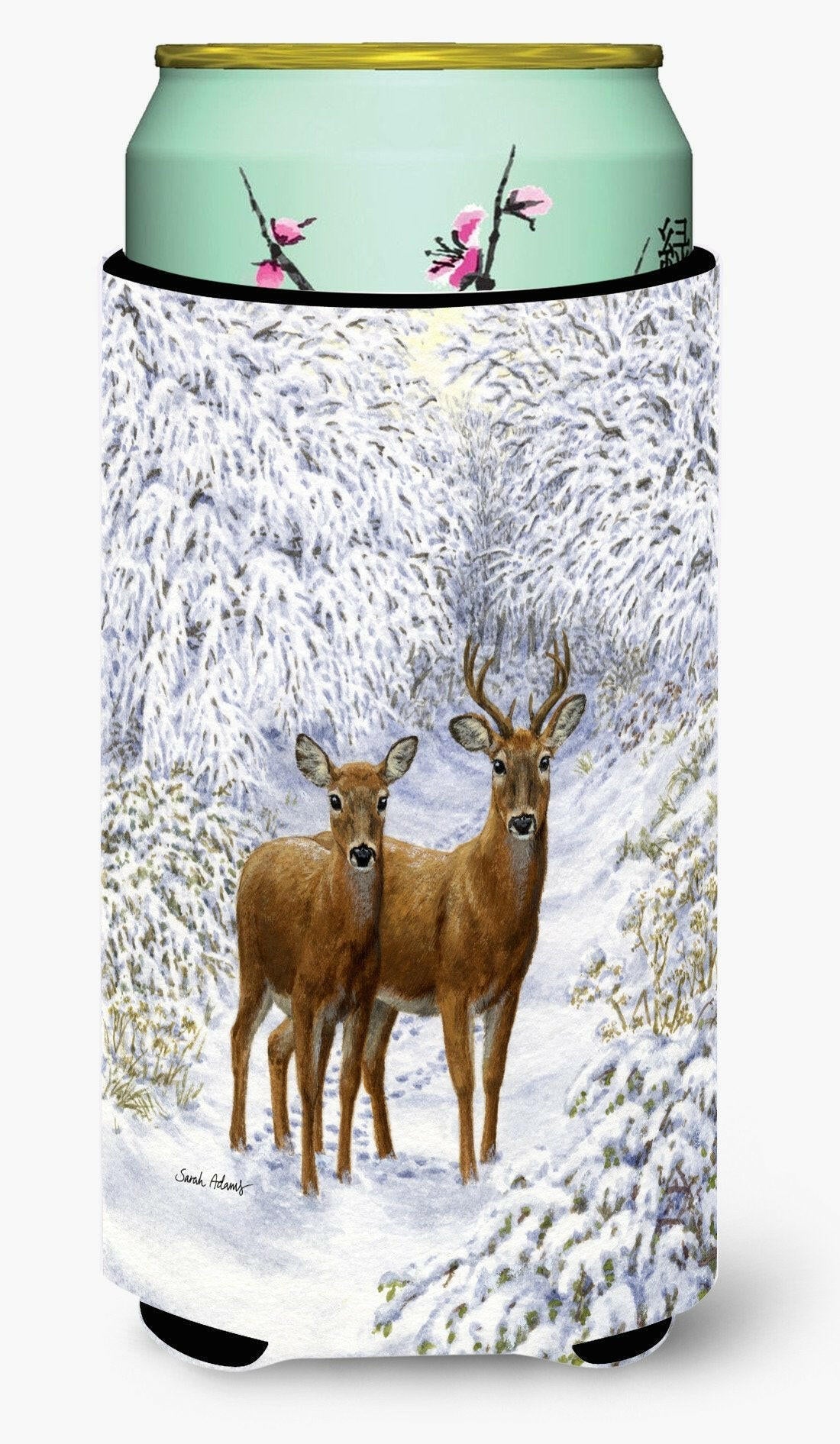 Two Deer Tall Boy Hugger Can Cooler Sleeve Machine Washable Drink Collapsible Insulator Beverage Insulated Holder