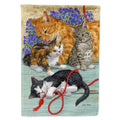 Cats House Flag 28x40 Porch Sleeve Pole Decorative Outside Yard Banner Artwork Wall Hanging, Polyester