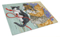 Cats Cutting Board Tempered Glass Kitchen Cutting Surface, Heat Resistant Chopping, Non-Slip Feet, Food Prep & Serving