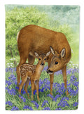 Deer & Fawn House Flag 28x40 Porch Sleeve Pole Decorative Outside Yard Banner Artwork Wall Hanging, Polyester