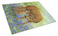 Deer & Fawn Cutting Board Tempered Glass Kitchen Cutting Surface, Heat Resistant Chopping, Non-Slip Feet, Food Prep & Serving