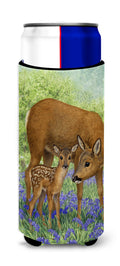 Deer & Fawn Slim Can Hugger , Insulated Foam Hugger for 12 oz Slim Cans, Beer Bottles & Water Bottles, Printed in USA