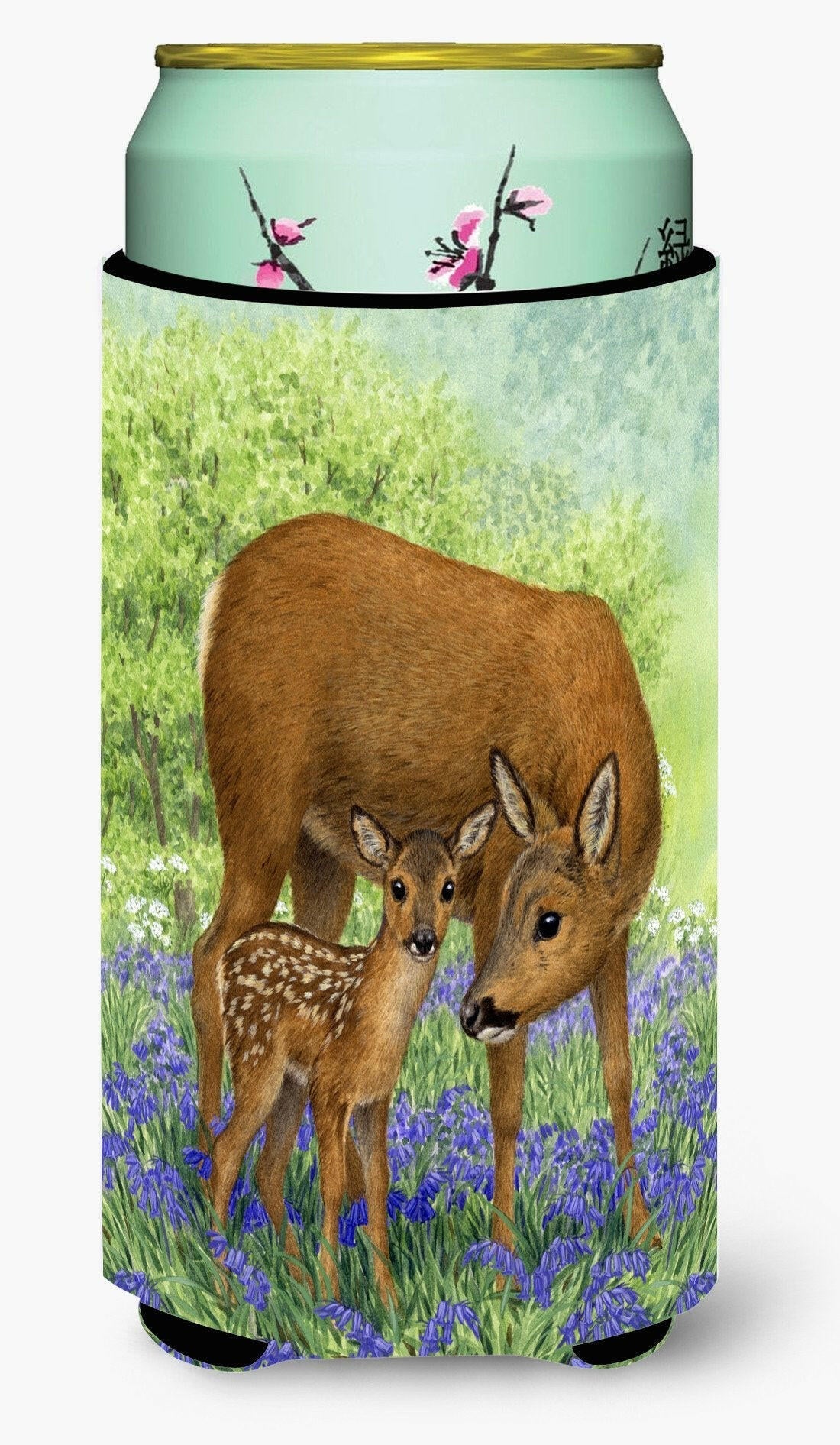 Deer & Fawn Tall Boy Hugger Can Cooler Sleeve Machine Washable Drink Collapsible Insulator Beverage Insulated Holder