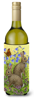 Rabbits  Wine Bottle Hugger Gift Sleeve for Standard 750 ml Bottles, Insulated Reusable Also Fits Mini Shot & Pint Bottles