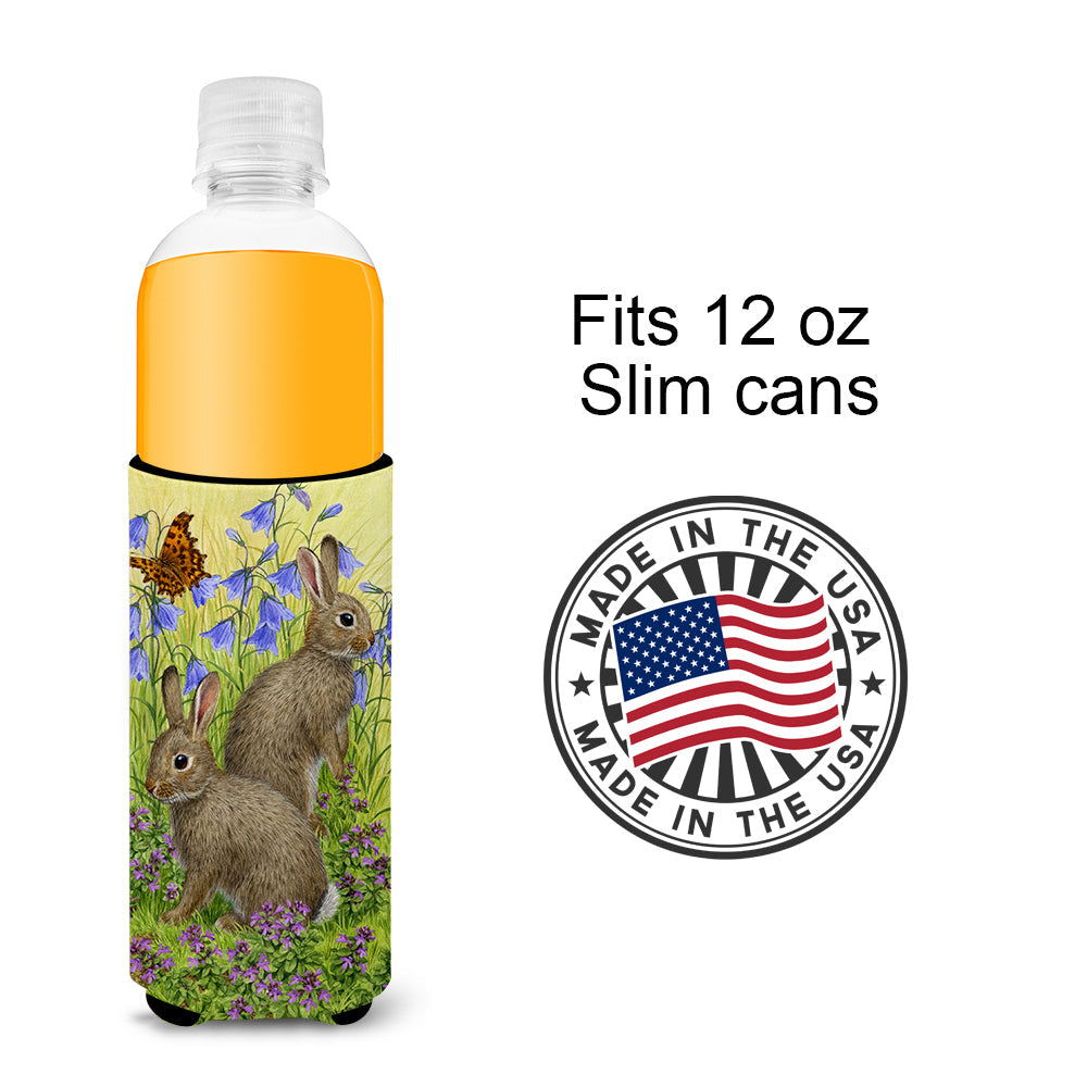 Rabbits  Slim Can Hugger , Insulated Foam Hugger for 12 oz Slim Cans, Beer Bottles & Water Bottles, Printed in USA