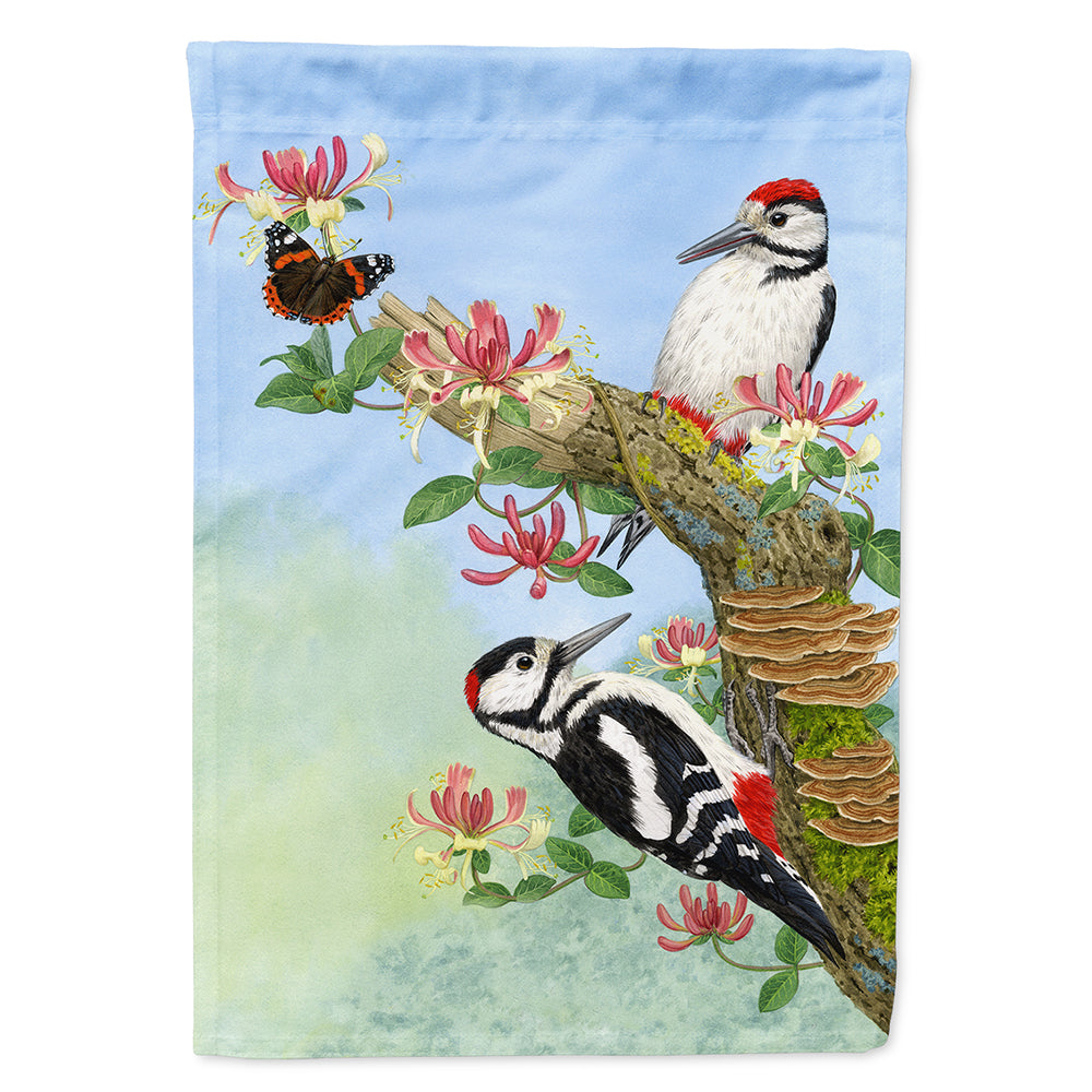Woodpeckers House Flag 28x40 Porch Sleeve Pole Decorative Outside Yard Banner Artwork Wall Hanging, Polyester