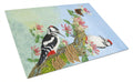 Woodpeckers Cutting Board Tempered Glass Kitchen Cutting Surface, Heat Resistant Chopping, Non-Slip Feet, Food Prep & Serving