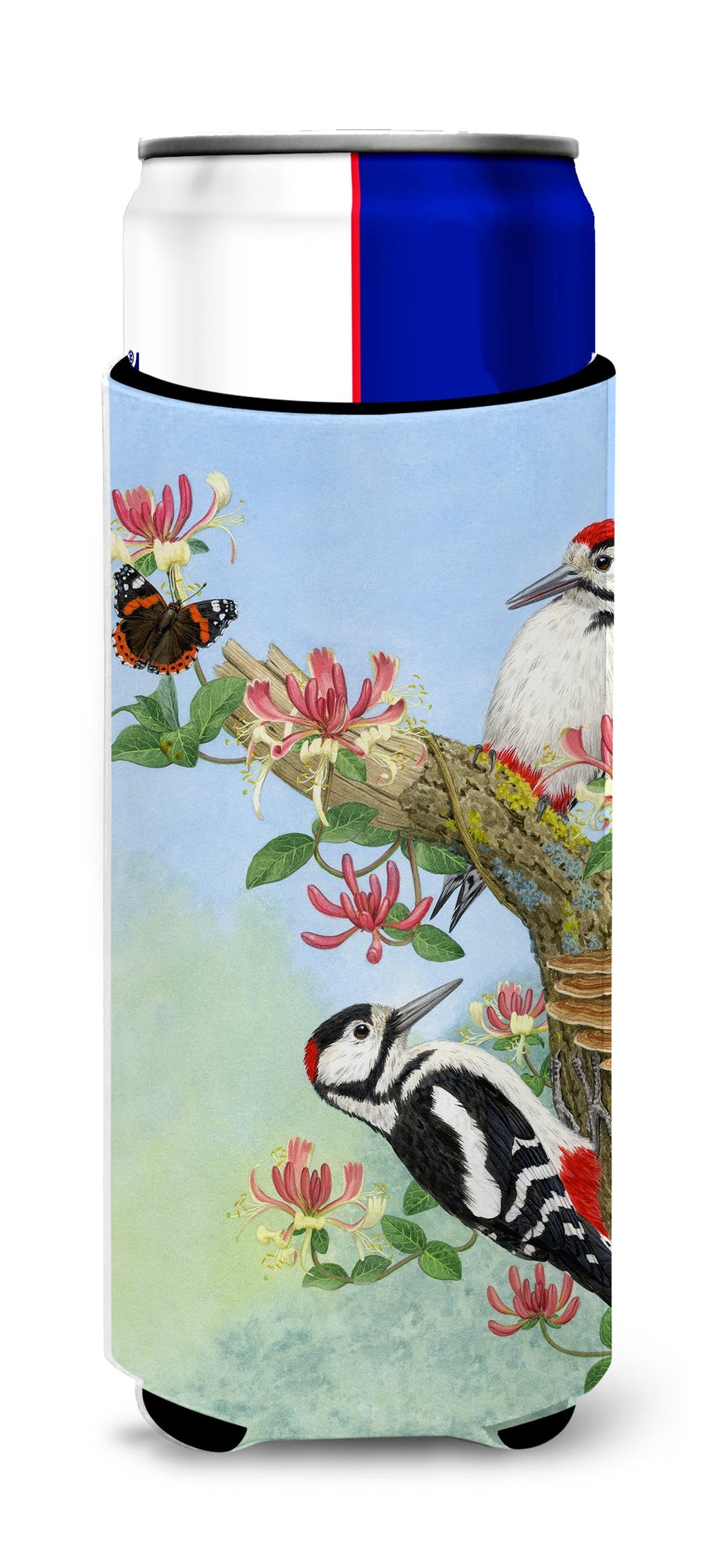 Woodpeckers Slim Can Hugger , Insulated Foam Hugger for 12 oz Slim Cans, Beer Bottles & Water Bottles, Printed in USA