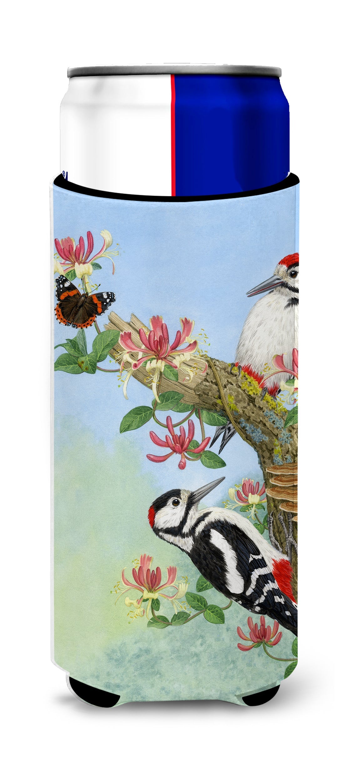 Woodpeckers Slim Can Hugger , Insulated Foam Hugger for 12 oz Slim Cans, Beer Bottles & Water Bottles, Printed in USA