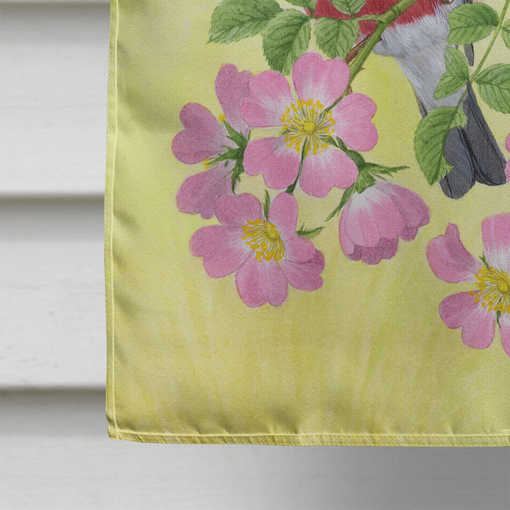 Eurasian Bullfinches House Flag 28x40 Porch Sleeve Pole Decorative Outside Yard Banner Artwork Wall Hanging, Polyester