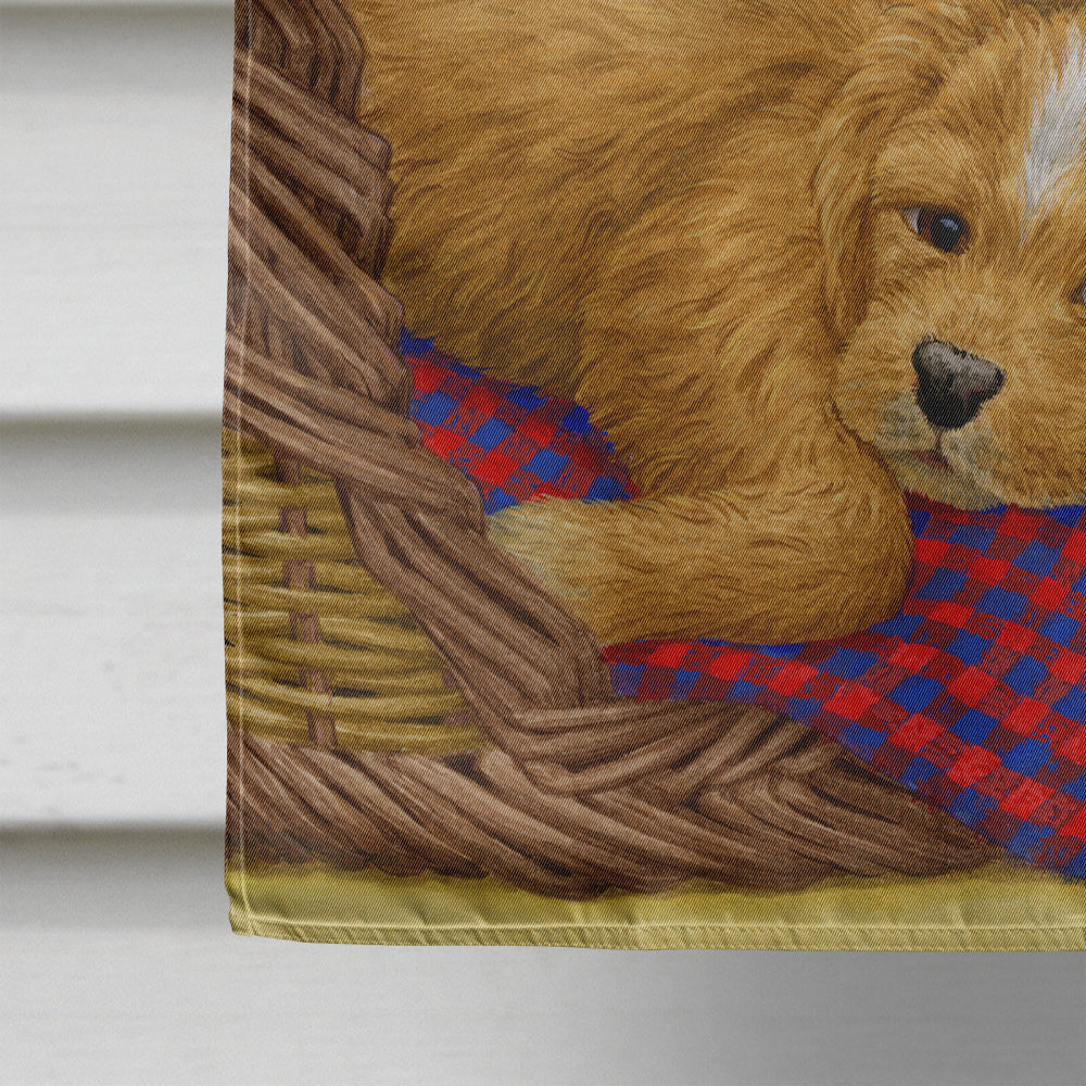 Puppies House Flag 28x40 Porch Sleeve Pole Decorative Outside Yard Banner Artwork Wall Hanging, Polyester