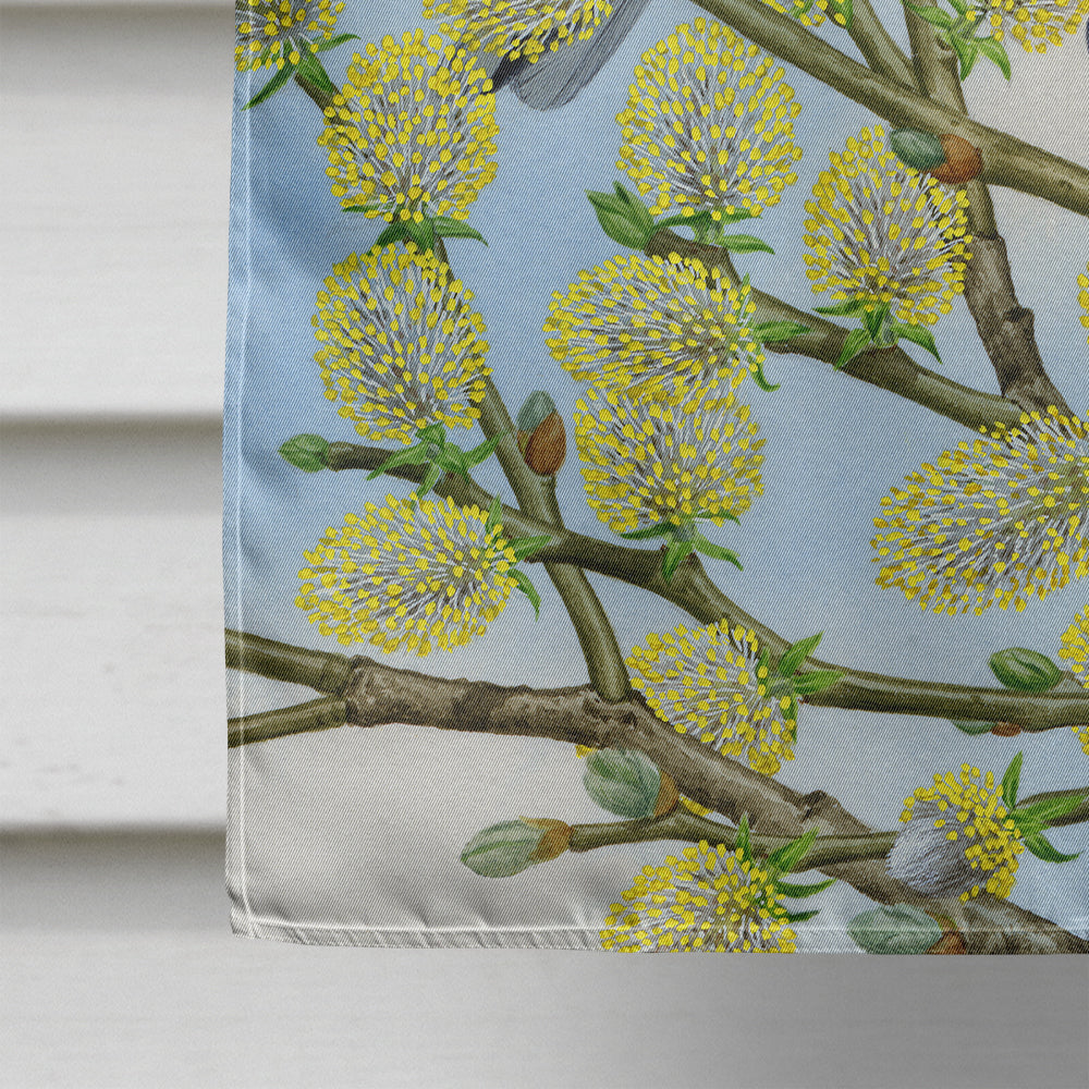 Eurasian Blue Tit on a branch House Flag 28x40 Porch Sleeve Pole Decorative Outside Yard Banner Artwork Wall Hanging, Polyester