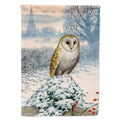 Barn Owl House Flag 28x40 Porch Sleeve Pole Decorative Outside Yard Banner Artwork Wall Hanging, Polyester