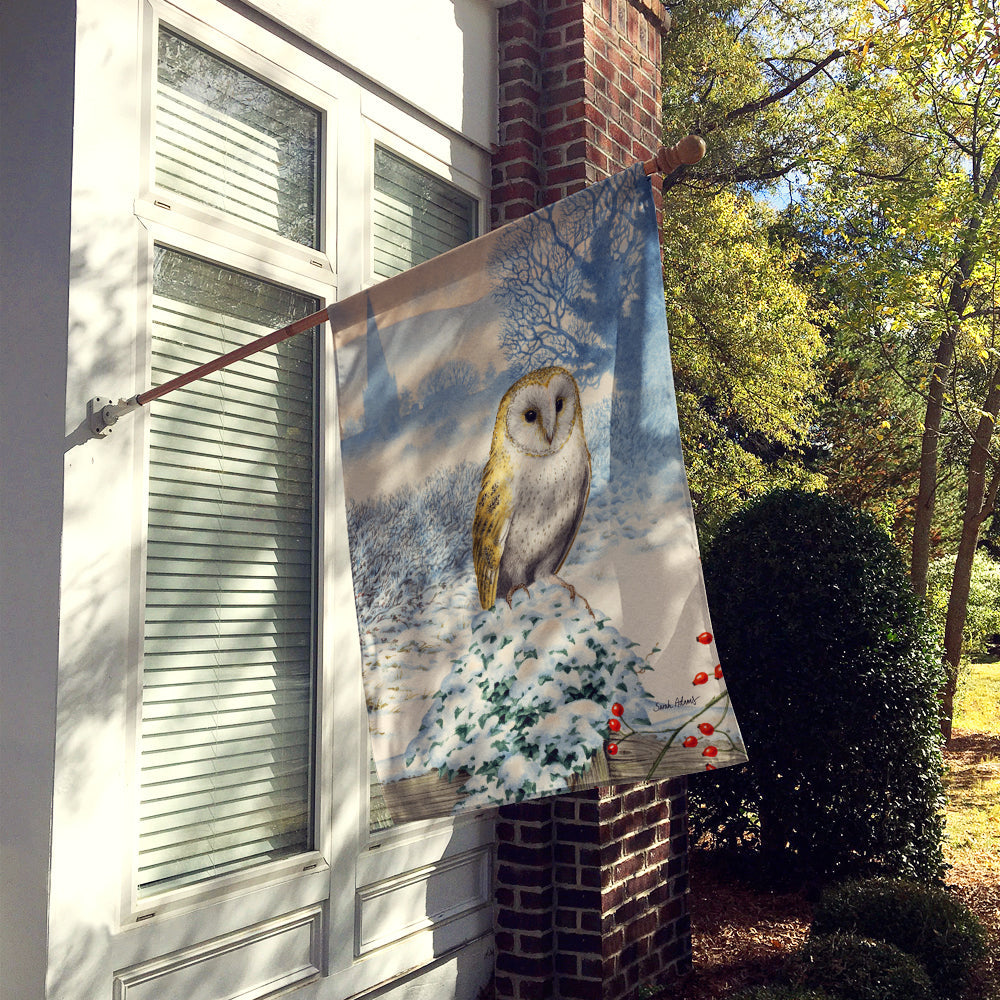 Barn Owl House Flag 28x40 Porch Sleeve Pole Decorative Outside Yard Banner Artwork Wall Hanging, Polyester