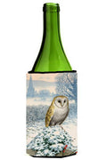 Barn Owl Wine Bottle Hugger Gift Sleeve for Standard 750 ml Bottles, Insulated Reusable Also Fits Mini Shot & Pint Bottles