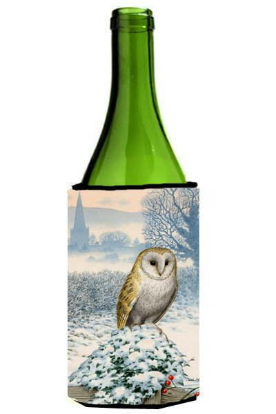 Barn Owl Wine Bottle Hugger Gift Sleeve for Standard 750 ml Bottles, Insulated Reusable Also Fits Mini Shot & Pint Bottles