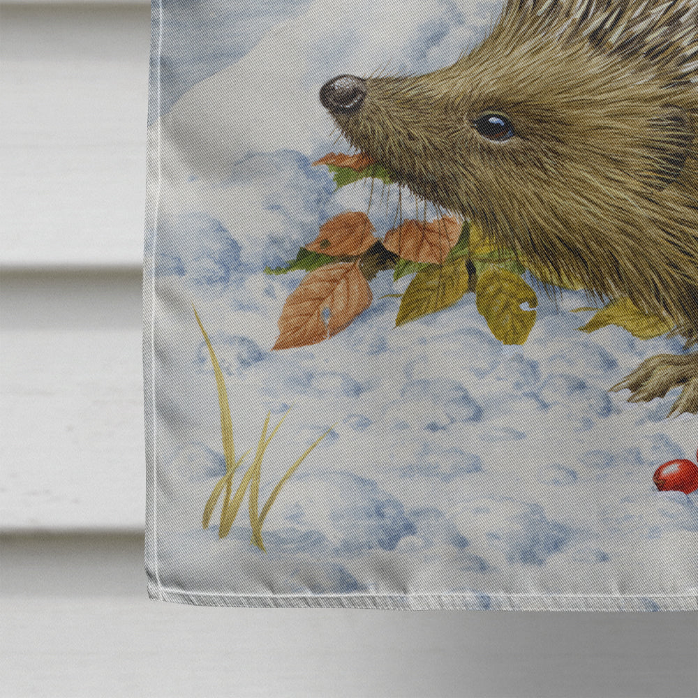Hedgehog Holiday House Flag 28x40 Porch Sleeve Pole Decorative Outside Yard Banner Artwork Wall Hanging, Polyester