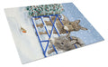 Donkeys and Robin Cutting Board Tempered Glass Kitchen Cutting Surface, Heat Resistant Chopping, Non-Slip Feet, Food Prep & Serving