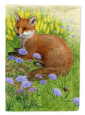Springtime Fox House Flag 28x40 Porch Sleeve Pole Decorative Outside Yard Banner Artwork Wall Hanging, Polyester