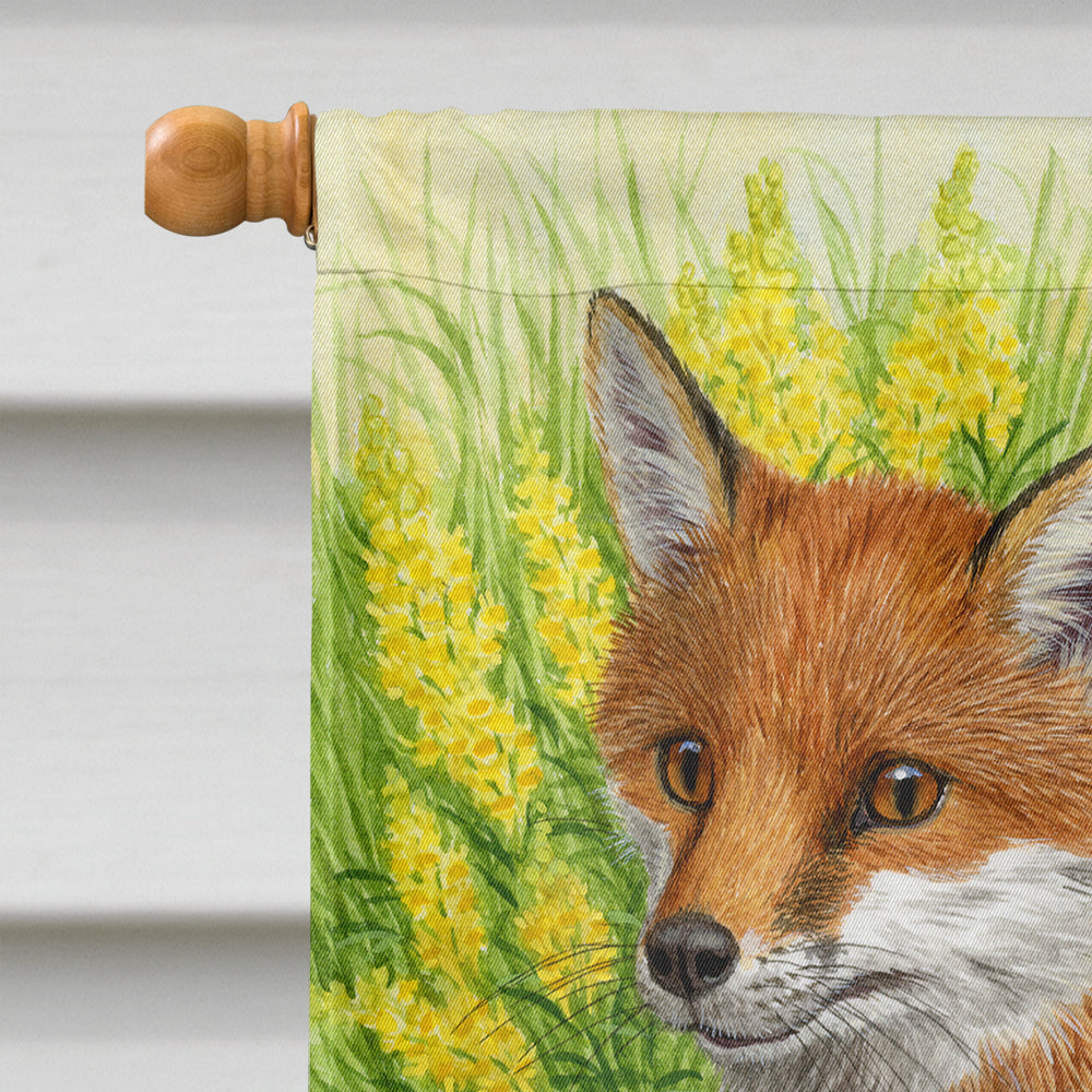 Springtime Fox House Flag 28x40 Porch Sleeve Pole Decorative Outside Yard Banner Artwork Wall Hanging, Polyester