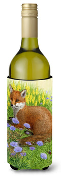 Springtime Fox Wine Bottle Hugger Gift Sleeve for Standard 750 ml Bottles, Insulated Reusable Also Fits Mini Shot & Pint Bottles
