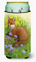 Springtime Fox Tall Boy Hugger Can Cooler Sleeve Machine Washable Drink Collapsible Insulator Beverage Insulated Holder